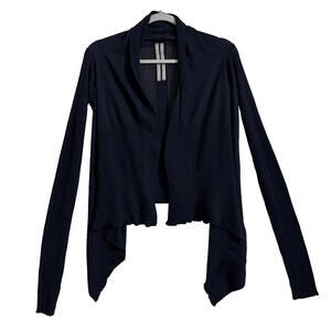Rick Owens Women's Medium Performa FW20 B Lapis Blue Wool Drape Cardigan Sweater